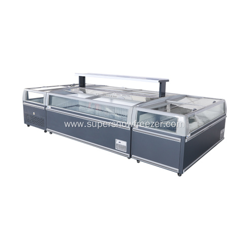 commercial seafood glass display cooler refrigerator